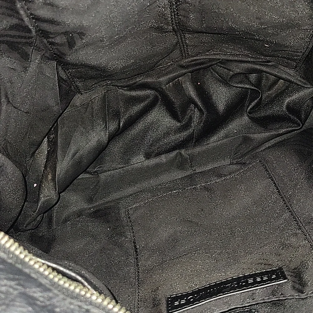 Women's Rebecca Minkoff Black Pebble Leather Business Laptop Crossbody Bag
